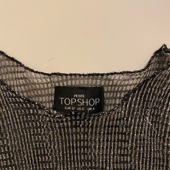 Top shop sparkly mesh long sleeve, perfect for New Years or a spa oak occasion - Picture 3 of 3